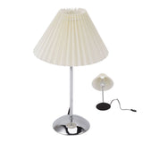 LED Table Lamp Metal Nightstand Bedside Lamp 3 Color with Cloth Pleated Lampshade for Bedroom Living V1294-YM0901-3119230093311