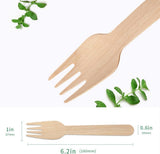 2400pcs Disposable Wooden Forks Eco Friendly Cutlery Extra Strong Bulk V563-WB1603-100PK-24