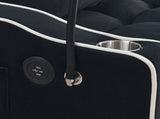 Fashionable Modern and Multi-functional Foldable Velvet Sofa Bed - Black V1316-W2353P151786