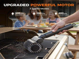 Three-in-One Electric Grill Cleaning Brush with Rechargeable Battery and Three Replaceable Heads for V1341-ZY-SVGPHDUE-BLACK
