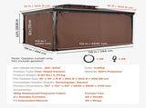 Gazebo Outdoor, Fit Most 2840 x 2840 x 2110 mm Gazebos, 4-Panel Sidewall Gazebo Privacy V952-SMLTCL10FT10KOIO4V0