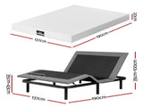 Artiss Double size bed frame & Giselle Bedding Double Mattress Combo, adjustable bed Base for EAB-8183-PURE-20-D