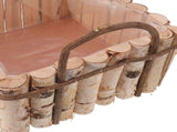 Dark Grey Birch Wooden Bucket Planter with Liner Ideal for Succulents and Garden Plants V1369-AZ3-W-19193