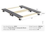 Furniture Dolly, 454kg Each Load Capacity, 2 Packs, 457.2x762mm, 8x76mm PP Swivel Casters, Heavy V952-WGC1830INCHMZV40OV0