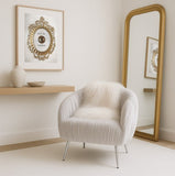 Interior Ave - Vespa Pleated Velvet Accent Chair Pearl Grey V355-IA-AC-VG