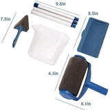 6-piece Paint Roller Set with Fillable Roller and Edger - Leak Proof Wall Painting Kit, Tray and V888-ELOSUNG56294