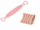 Pink Personal Care Set - Silicone Scalp Massager Shampoo Brush and Long Exfoliating Back Scrubber V888-ELOSUNG56058-1