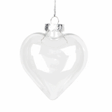 50 Wholesale Pack Iridescent Glass Heart Ornaments Fillable Baubles for Christmas Party Wedding DIY V382-HEARTBAUBLEX50