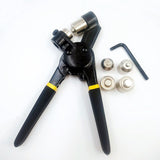 Grommet Tool Kit, Handheld Eyelet Kit Manual Grommet Press Machine with 200 pcs 10 mm Grommetsgold V1192-AZ-W-3955
