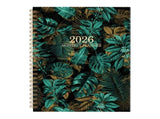 2026 Flower Print Planner Twin Coil Binding Planner Weekly Monthly Journal for Daily Scheduling Note V1192-AZ-W-23309