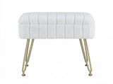 Artiss Storage Ottoman Vanity Foot Stool White FS-D-TED01-WH