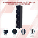 4-Door Vertical Locker for Office Gym Shed School Home Storage V63-832541