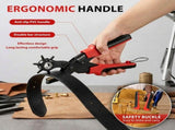 Leather Hole Punch with Stainless Steel Safety Lock - Heavy-Duty Punch Tool for Belts, Plastic, V1366-AZ2-W-14992