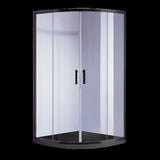 90 x 90cm Rounded Sliding 6mm Curved Shower Screen with Base in Black V63-830061