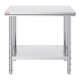 VEVOR 910x610mm Stainless Steel Kitchen Bench Commercial Work Food Prep Table V952-60X90X80CFGZT0001V0