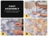 Christabelle 1.8m 6ft White Fairy Floss Christmas Tree Pre Lit RGB LED Flocked Slim 20 Modes Fe 112_WFLWF6