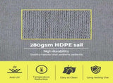 Instahut Sun Shade Sail Shadecloth Canopy Rectangle 280gsm 4x7m SAIL-DL-H-4X7-C-GR