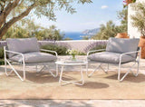Gardeon Outdoor Bistro Set 3 Piece Patio Furniture Conversation Table and Chairs Grey ODF-BISTRO-STL-GR