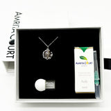 Gift Box - Aroma Necklace White Gold - Planet Lunar Lavender Purify Oil Blend V760-GBAJ - 5