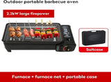 Portable Gas Grill with Removable Grate & Carry Case Dual Fuel Outdoor Stove for Camping, Backyard V1107-CS-BXSKSSKL