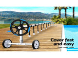 Aquabuddy Pool Cover Roller 5.5m Adjustable Swimming Pool Solar Blanket Reel Blue PC-ROLLER-55-BU