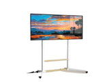 Height Adjustable Steel TV Stand on Wheels - Heavy Duty Mobile Floor Mount Cart for 40100 Inch V767-U-Z1938-WT