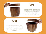 Trash Can Wood Can Lidless Wastebasket Wood Grain Garbage Container Kitchen Bin Office V1192-AZ-W-10299