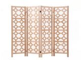 Artiss 4 Panel Room Divider Folding Privacy Screen Wooden Partition Geometric Freestanding Separator RD-B-1759-4P-NT