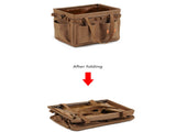 Brown Heavy Duty Foldable Outdoor Camping Storage Box - Oxford Cloth Collapsible Gear Organizer Tote V888-ELOSUNG32733