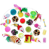 32Pcs Cat Toys Kitten Interactive Pet Toys Assortments,Foldable Rainbow Tunnel,Cat Feather Teaser V1369-AZ3-W-22352