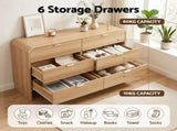 Artiss 6 Chest of Drawers Dresser Cabinet Pine FUR-Z-CDR-05-6D-WD-AB