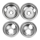 4-Piece Stainless Steel Pan Set,Exact Fit Stove Burner Rings Replacement for W102725,Electric Range V1369-AZ3-W-14639