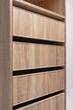 GENEVA THREE SHELF/FOUR DRAWER BUILT IN WARDROBE - SLIM SHAKER - NATURAL OAK V164-ECW2STB