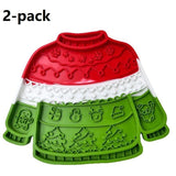 2-pack Pet Lick Mat - Food Grade Silicone Christmas Sweater Slow Feeder with Multi Suction Non Slip V888-ELOSUNG56157-2