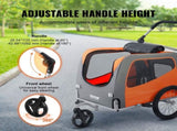Dog Bike Trailer, Supports up to 30 kg, 2-in-1 Pet Stroller Cart Bicycle Carrier, Easy Folding Cart V952-TCTCLYSCWZXCMJR9ZV0