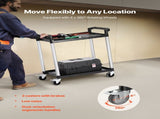 Utility Cart, 300 lbs Load Capacity, 2-tier Utility Plastic Cart with 360&deg Swivel Wheels V952-SXSYTCZHHS2CIXC11V0