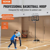 Basketball Hoop, 4-10 ft Adjustable Height Portable Backboard System, 44 inch Basketball Hoop & V952-LQK44CKWDJ00OBGUSV0
