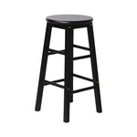 Artiss 2x Bar Stools Round Chairs Wooden Black BA-G-7033-BKX2