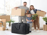75L Large Storage Bags 2 Pcs Clothes Storage Bags with Zips Heavy Duty Oxford Cloth Moving Bags V1259-DP01-A-2895
