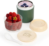 2 Pack Insulated Yogurt Container, 24oz Breakfast On the Go Cup with Plastic Topping Cereal Oatmeal V1259-DP01-A-931