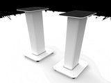 Kanto SX26W 26" Tall Fillable Speaker Stands with Isolation Feet - Pair, White V398-KO-SX26W