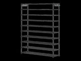 10-Tier Metal Shoe Rack Black Large 50-Pair Shoe Storage Organiser Shelf V63-840551