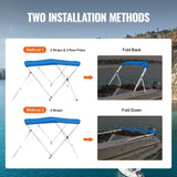 3 Bow Bimini Top Boat Cover, 900D Polyester Canopy with 1" Aluminum Alloy Frame, Waterproof and Sun V952-3GCYZYP6L616QR5XQV0