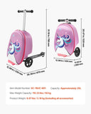 VEVOR Ride-on Luggage 20-inch Kids Scooter Suitcase with Flash Wheels Purple V952-FDDQXXLXHBK2ZFUMR001V0