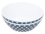 4PCS 6in Salad Bowl Dinner Serving Bowl Sets Kitchen Imitation Porcelain DinnerwareDark Blue Dots V1294-YM0721-3118210043116