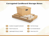 10Pcs Corrugated Cardboard Storage Boxes Multi-Purpose Organising Cartons V63-954051