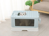 PaWz Foldable Cat Litter Box Tray Enclosed Blue PT1152-GN_NZ