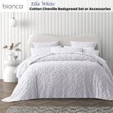 Bianca Ella White Cotton Chenille Floral Bedspread Set King V442-BCA-BEDSPREAD-ELLA-WHITE-KI