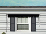 Retractable Fixed Pivot Arm Window Awning Patio Garden Blinds 2.4m x 2.1m Black V63-842711
