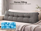 Giselle Headboard Pillow for Sitting in Bed, Upgraded Shredded Foam Reading Wedge Cushion for Lumbar HBP-WAVBTN-COR-GY-Q
